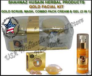 Shahnaz Husain Gold Facial Kit Scrub Mask Gel Cream USA  
