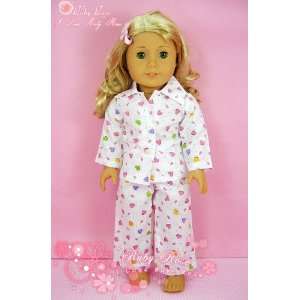 RUBY ROSE ** Cozy Heart Pajamas & Hairpin ~ Fits 18 American Girl 
