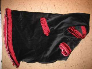 Uilleann black velvet with red brush fringe bag cover  
