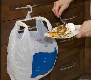 Lot of 4 Plastic Grocery Bag Holder Hooks for Trash Bag  