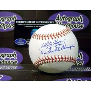 Whitey Herzog Autographed Ball   inscribed 82 World Champs 