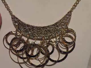 Erica Lyons Hammered Gold Crescent Necklace  