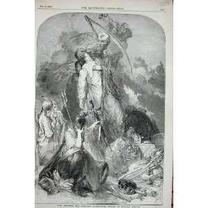  1852 William Harvey Allegorical Fantasy Angel Trumpet 