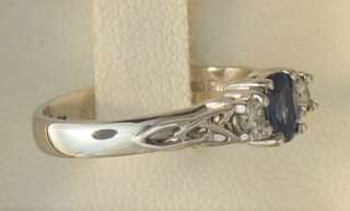 Brand new   stunning 14K White Sapphire & Diamond Trinity Knot Ring