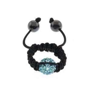   Swarovski Crystal Pave Disco Ball Adjustable Ring (Turquoise): Jewelry