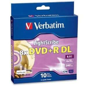   Verbatim LightScribe 8x DVD+R Double Layer Media VER96689 Electronics