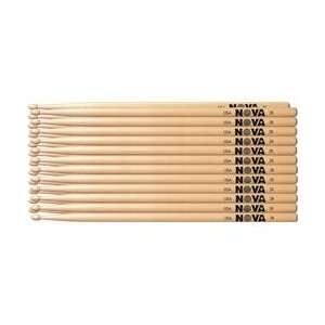  Nova 12 Pair Hickory Drumsticks Wood 2B 