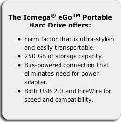 34402 eGo FireWire 400/FireWire 400/USB 2.0 250GB Rugged Portable Hard 