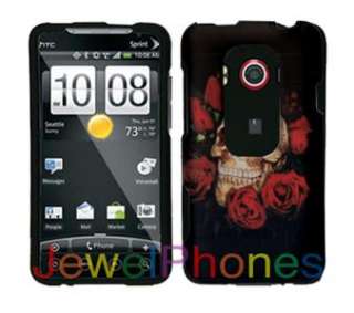   HTC EVO 3D (Sprint) Rose Reaper Rubberized Hard Cell Phone Case Cover