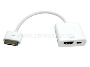 iPad iPad2 iPhone4 Touch4 to HDMI Mini USB 2 in 1 cable  