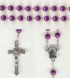 NEW Italian Metallic Finish Rosary Relic Medal  Violet  