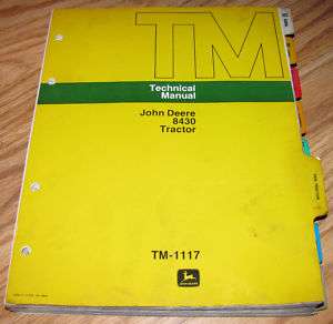 John Deere 8430 Tractor Technical Service Repair Manual  