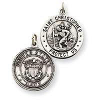   Saint St St. Christopher USA NAVY Naval charm medal pendant 2g  