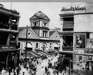 Description: early 1900s photo Hong Kong Central market graphic.