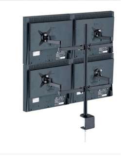 LCD Table Desk Mounts for Four Monitors, Fully Adjustable Double Arms