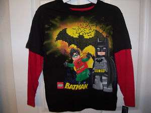 Lego Batman Black Long Sleeve Shirt Boys Size 7 NWT #45  
