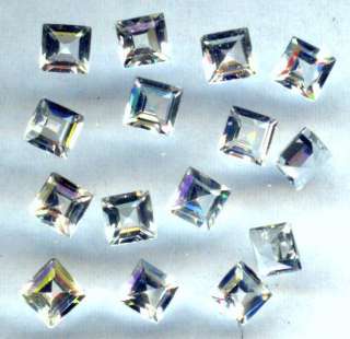 to 4mm sq White Topaz loose gemstones U choose size  