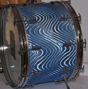 Vintage Ludwig Standard 22 x 14 Bass Drum Blue Astro Swirl Finish 