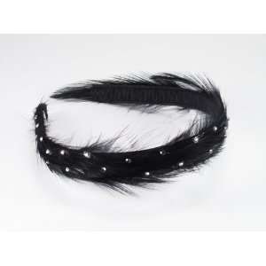  Thin Feather Headband with Scattered Crystals Health 
