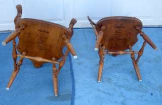 ETHAN ALLEN 6 MAPLE WOOD WINDSOR BACK CHAIRS.  