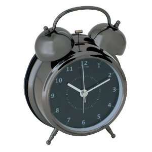  4.9 Black Wake Up Metallic Alarm Clock: Kitchen & Dining