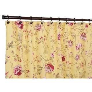 Ellis Curtain Coventry Medium Scale Floral Shower Curtain, Yellow