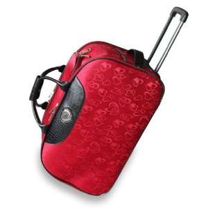  Brighton Inspired RED Alligator Heart Rolling Duffle 