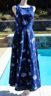   80s Laura Ashley Full Skirt Garden Party Floral Dress US8 UK12  