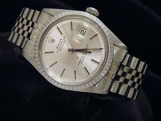 Mens Rolex Stainless Steel Datejust Date Watch W/Silver  