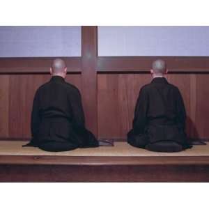  Two Monks During Za Zen Meditation in the Sodo or Zazendo 
