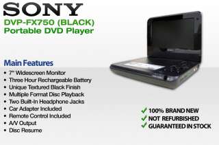 Sony DVP FX750 7 Portable DVD Player (Black) DVPFX750 27242782501 