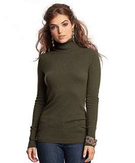 Hayden olive cashmere basic turtleneck sweater  