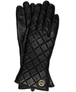 MICHAEL Michael Kors black quilted leather logo detail gloves 