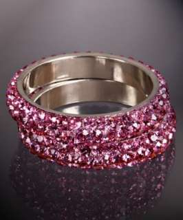 Chamak by Priya Kakkar set of 2   silver and pink crystal bangles 