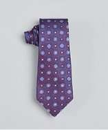 Gitman Bros. burgundy medallion patterned silk tie style# 318595102