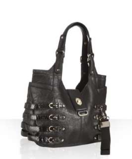 Jimmy Choo black leather snakeskin detail Bree tote   up to 