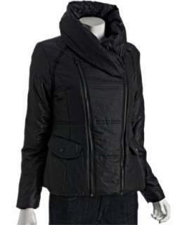 Kenneth Cole New York black quilted pillow collar coat  BLUEFLY up to 