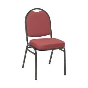  KFI 520 Fabric Round Back Stack Chair, 4 Pack, Burgundy 