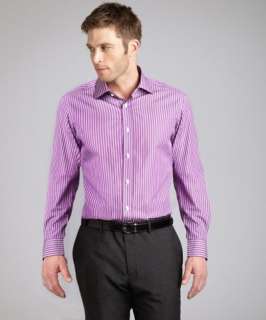 Ralph Lauren Purple Label violet striped cotton spread collar shirt