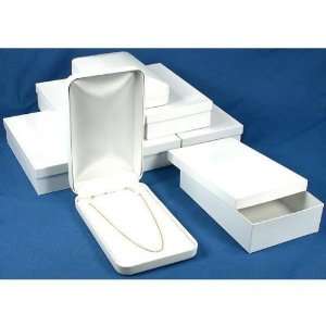  6 Bead Necklace Boxes White Leather Display Gift Box