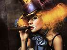 D2945 Clown Girl Smoking Cigar Cool Art 32x24 Print POS