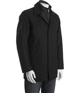 Tech Tumi black waterproof wool blend jacket