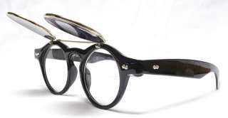 50s Vintage Flip Up Round Steampunk Sunglasses Glasses  