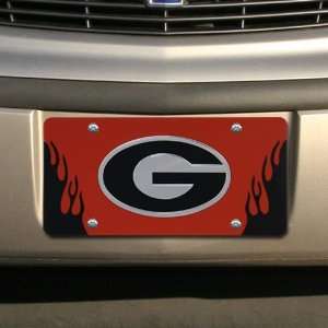   Georgia Bulldogs Red Mirrored Flame License Plate