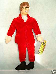 AUSTIN POWERS Plush Doll Plastic Head HANG TAG Red Suit  