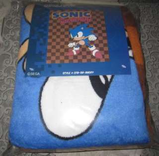 New Sonic The Hedgehog Fleece Plush Blanket Sega Game  