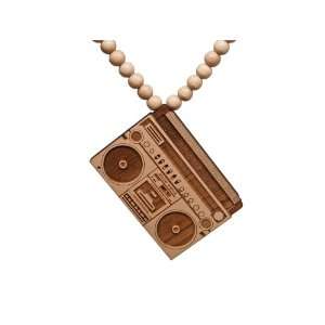  Good Wood Natural Big Boombox Pendant & Necklace: Jewelry
