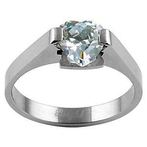   Russian Ice CZ Stainless Steel Promise Friendship Ring size 5  