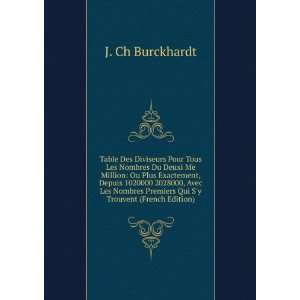   Nombres Premiers Qui Sy Trouvent (French Edition) J. Ch Burckhardt