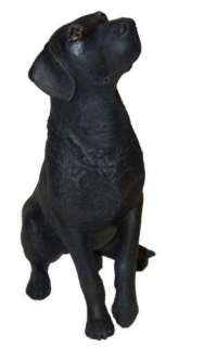 New Crushed Marble Resin Black Labrador Garden Statue  